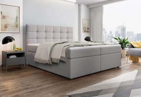 SALMA kárpitozott boxspring ágy + topper, 180x200, inari 100