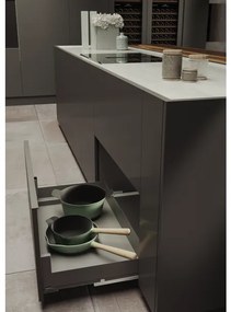 Konyhai fémrács, 800mm, fiók, frontrögzítéssel, antracit, teljes kihúzás, csillapított záródás, 40kg teherbírás, SIGE, PRO LINE 116