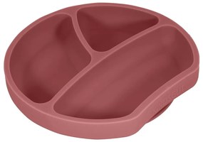 Téglavörös szilikon gyerek tányér 19x20,5 cm Dusky Pink – Kindsgut