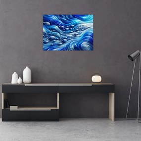 Üveg kép – Halak a hullámokban (70x50 cm)