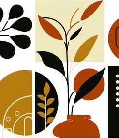 Poszter 68x101cm Botanikus kollázs