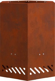 vidaXL Füstmentes Tűzhely Barna 38 x 38 x 51 cm Időjárásálló acél