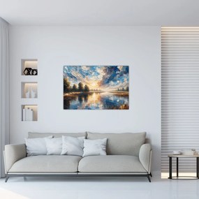 Kép - Napfestmény a víz felett (90x60 cm)