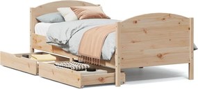 vidaXL tömör fenyőfa ágykeret matrac nélkül 90 x 190 cm