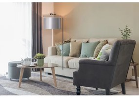 Duolla - Állólámpa CANNES 1xE27/15W/230V átm. 45 cm ezüst/fehér