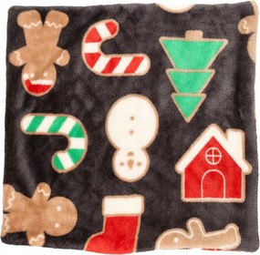 Karácsonyi párnahuzat 40x40 Christmassy Fekete bolyhos