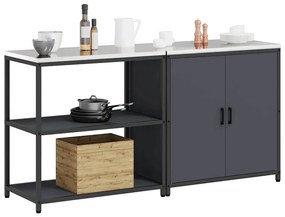 Konyhai Tároló Készlet ajtóval 2 pcs Antracit 180 x 50 x 92 cm