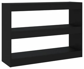 Fekete térelválasztó könyvszekrény 100 x 30 x 72 cm