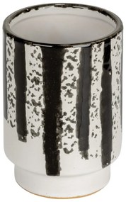 Fekete-fehér kerámia fogkefetartó pohár Subiza – Wenko