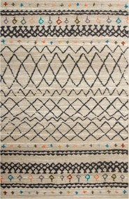 Csúszásgátló Szőnyeg Színes Puha Etnic Cikk-cakk Csíkos Bézs Krém 60x115 cm