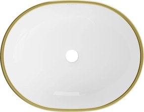 Mexen Viki, asztali mosogató 48x35x14 cm, fehér-arany mintás, 21054809