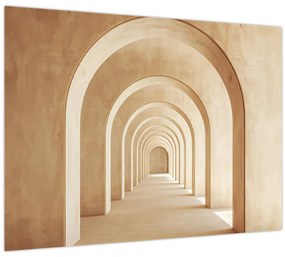 Üveg kép - Bézs átjáró (70x50 cm)