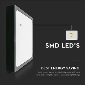 LED Fürdőszobai mennyezeti lámpa LED/30W/230V 4000K IP44 42x42 cm fekete