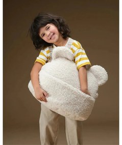 Krémszínű buklé párna gyerek kanapéhoz Teddy Pouch – Wigiwama