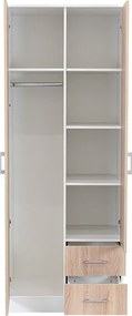 Miami gardróbszekrény 80x205 cm sonoma tölgy-fehér