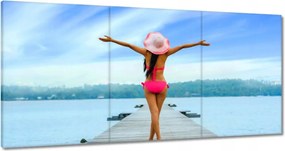 Vászonkép 120x60 Hölgy a mólón