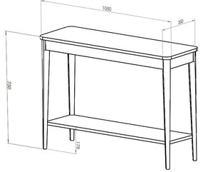 Ashme sötétszürke konzolasztal, szélessége 85 cm - Ragaba