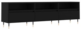 fekete szerelt fa TV-szekrény 150 x 30 x 44,5 cm