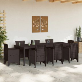 Barna Kertasztal 250x100x73 cm Poly Rattan, Barna Kertasztal 100x100x73 cm Poly Rattan, Barna Kertasztal 150x100x73 cm Poly Rattan