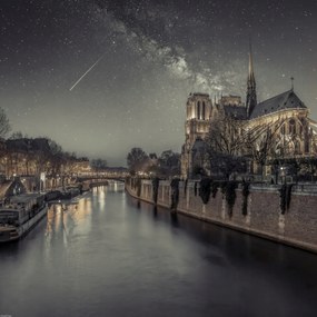 Poszter 50x50cm Notre-Dame de Paris éjszaka, Assaf Frank