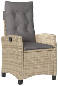 3 részes Kerti Étkező Szett Párnákkal Bézs Poly Rattan