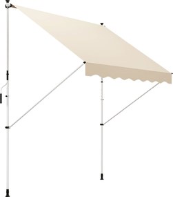 Outsunny kézi tekerővel állítható magasságú, összecsukható karos napernyő, szennyeződés- és időjárásálló erkélyernyő 150 cm széles teraszernyő | Aosom