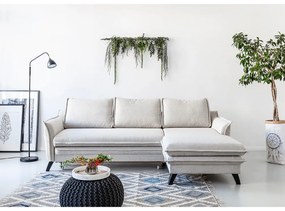 Charming Charlie világosbézs kinyitható sarokkanapé, jobb oldali - Miuform