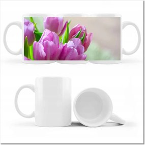 Nyomott mintás bögre Tulipánok Virágok