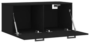 fekete szerelt fa faliszekrény 80 x 36,5 x 35 cm