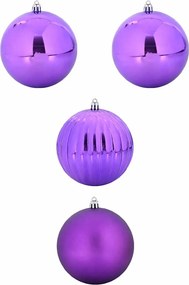 vidaXL Karácsonyi gömb szett XXL 4 pcs Lila Műanyag