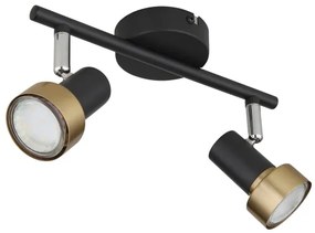 Globo 57917-2G - Spotlámpa  MASON 2xGU10/25W/230V fekete/arany