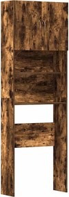 vidaXL füstös tölgyszínű szerelt fa mosógépszekrény 64 x 24 x 190 cm