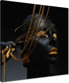 Våszonkép 50x50 Arany ékszerek a kézben