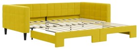 sárga kihúzható bársonyheverő 100 x 200 cm