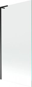 Mexen Next L egyoldalas fürdőkád paraván 90 x 150 cm, átlátszó, fekete - 895-090-000-03-00-70