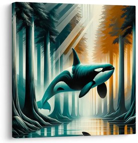 Kép ragyogó erdő és kardszárnyú delfin