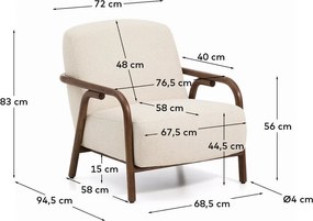 Bézs zsenília fotel Sylo – Kave Home