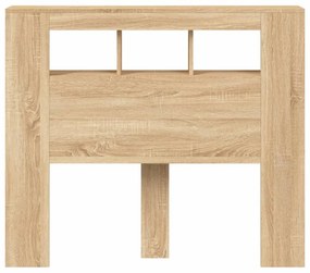 sonoma tölgy színű szerelt fa LED-es fejtámla 120x18,5x103,5 cm