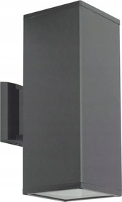 Kültéri fali lámpa sötétszürke cső téglalap 30 cm felső alsó Su-ma