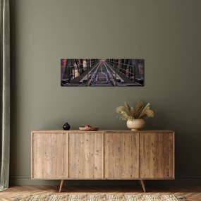 Egy vasúti híd képe (órával) (90x30 cm)