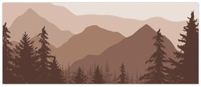 Kép - Barna hegyek N⁰2 (120x50 cm)