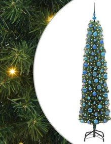 vidaXL Mű karácsonyfa 300 LED-del Zöld 180 cm PVC, acél és műanyag