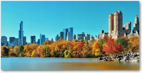 Fotó üvegfestmény New York ősz 140x70