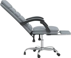 vidaXL világosszürke szövet dönthető irodai masszázsfotel