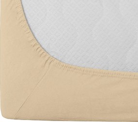 Jersey krémszínű lepedő BASIC 90x200 cm