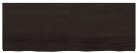 sötétbarna kezelt tömör tölgyfa fali polc 160 x 60 x (2-6) cm