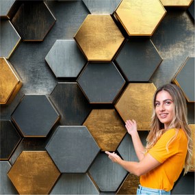 3D Ifjúsági Fotótapéta Hexagon Méhsejt Fiúknak 392x280 HPM04F