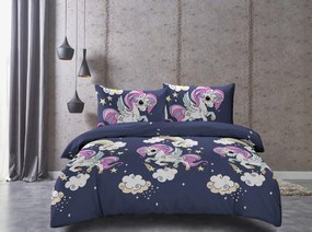 UNICORN kék gyermek mikroszálas ágyneműhuzat Ágyneműhuzat mérete: 70 x 80 cm | 140 x 200 cm