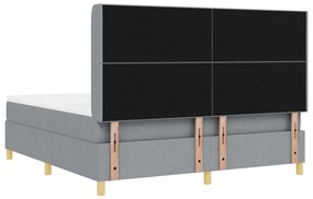 Boxspring Ágy Matrac Milyen Világosszürke 180x200 cm Szövet