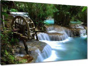 Festmények 120x80 Fából készült malom a folyón